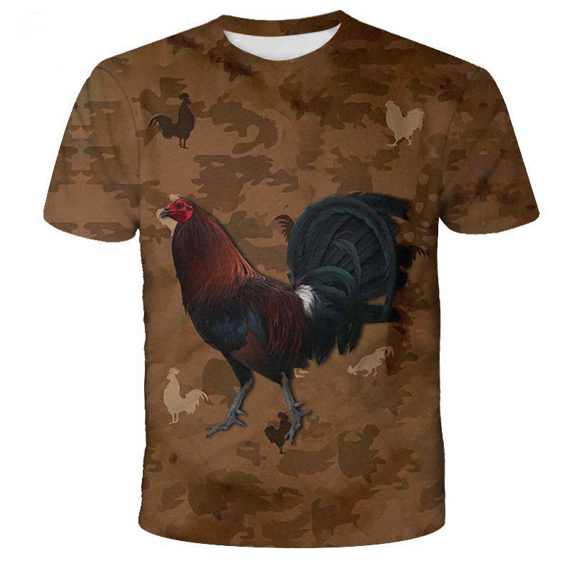 Fighting Rooster T Shirt 3d Print Men Women Clothes Short Sleeve Fashion Casual Men's T-shirts Graphic Tshirt Summer Loose Top. 