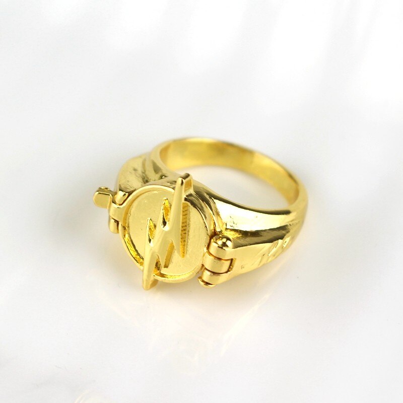 dongsheng DC Comics The Flash Reverse-Flash Ring Can Open Cover Lightning Logo Superhero Jewelry Cosplay for Men Women-25