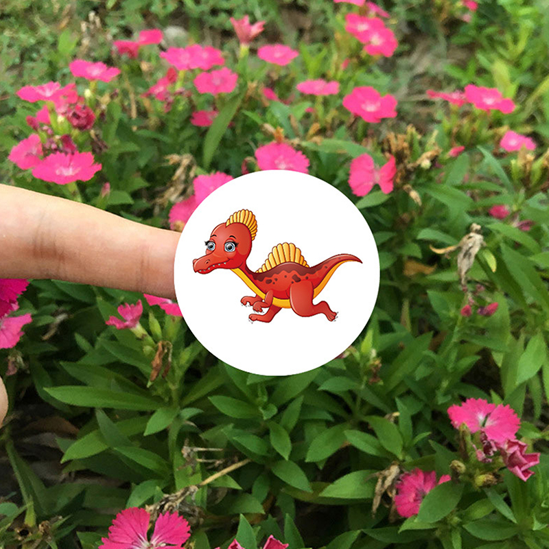 500Pcs/Roll Cute Dinosaur Pattern Reward Encouragement Sticker Roll For Kids GJCUTE. 