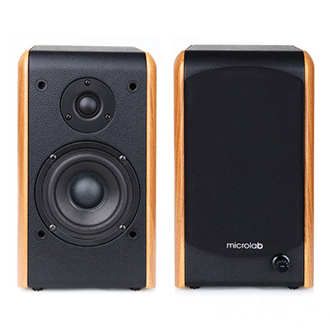 MICROLAB  B77 BT Bluetooth Speaker Wooden Color 2.0 Stereo System. 