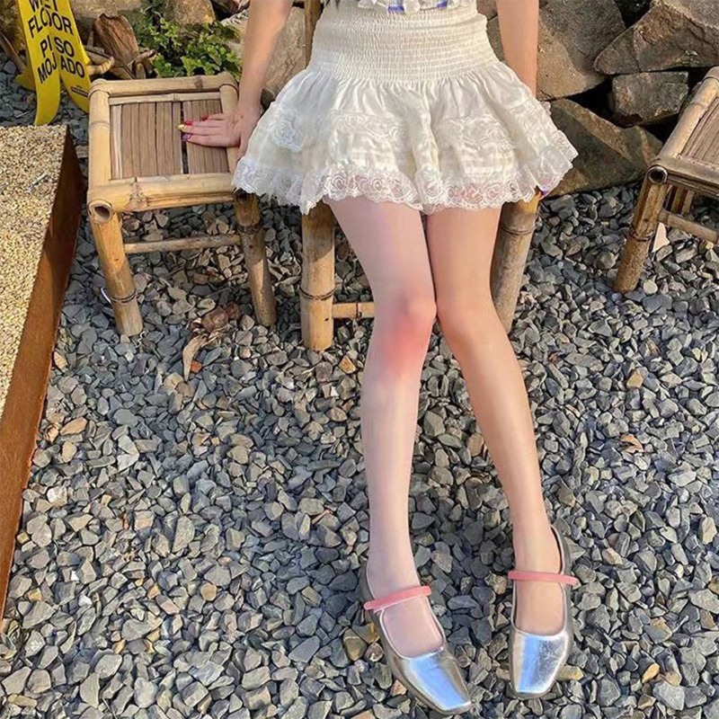 Women Ultra Thin Sheer Pantyhose Japanese Lolita Knee Pink Blushing Color Tights Drop Ship. 