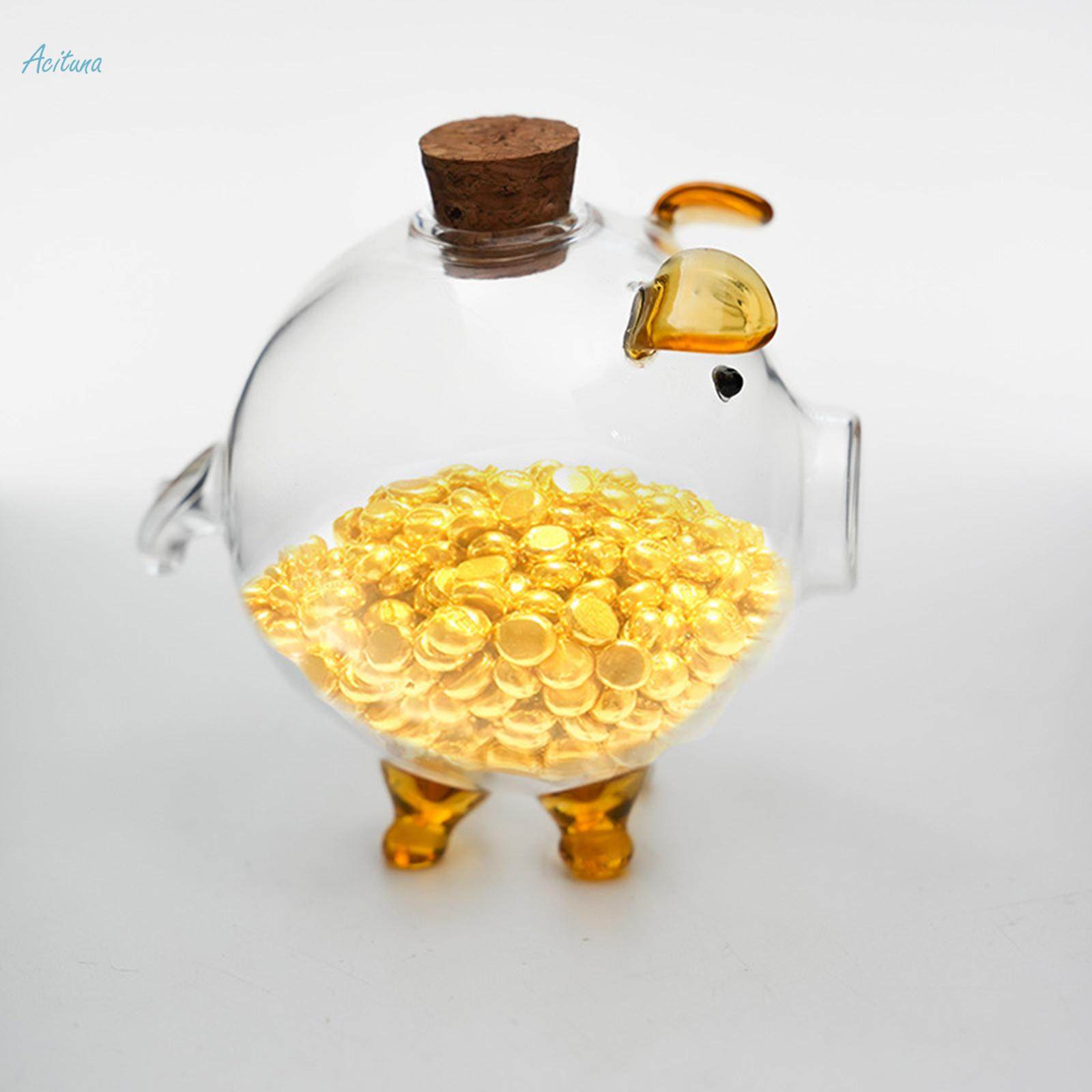 Transparent Piggy Bank Saving Box Home Ornament Banknote Case Storage Bottle for. 
