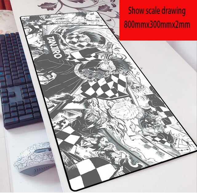 Demon Gamer Anime Hd Mouse Mousepad Pad Locking Edge Computer Keyboard Pc Mice Mats Print Xxl For Csgo Slayer Pad(Demon Slayer 7_900Mmx400Mmx2Mm)