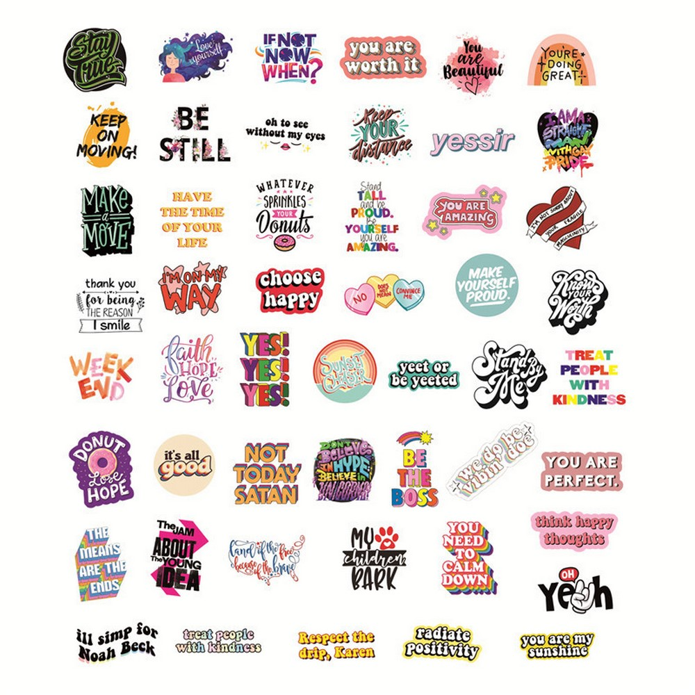 20/40/60 pcs of Motivational Quotes Sentences Phrases Stickers Fridge Laptop. 