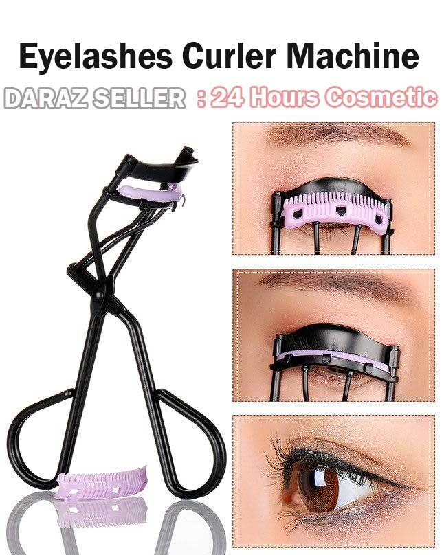 Fully Eyelashes Curler Eyelashes Curling Machine For Women And Girls Easy To Use At Home And Parlor Black Steel 10 Gram Pack Of 1. 