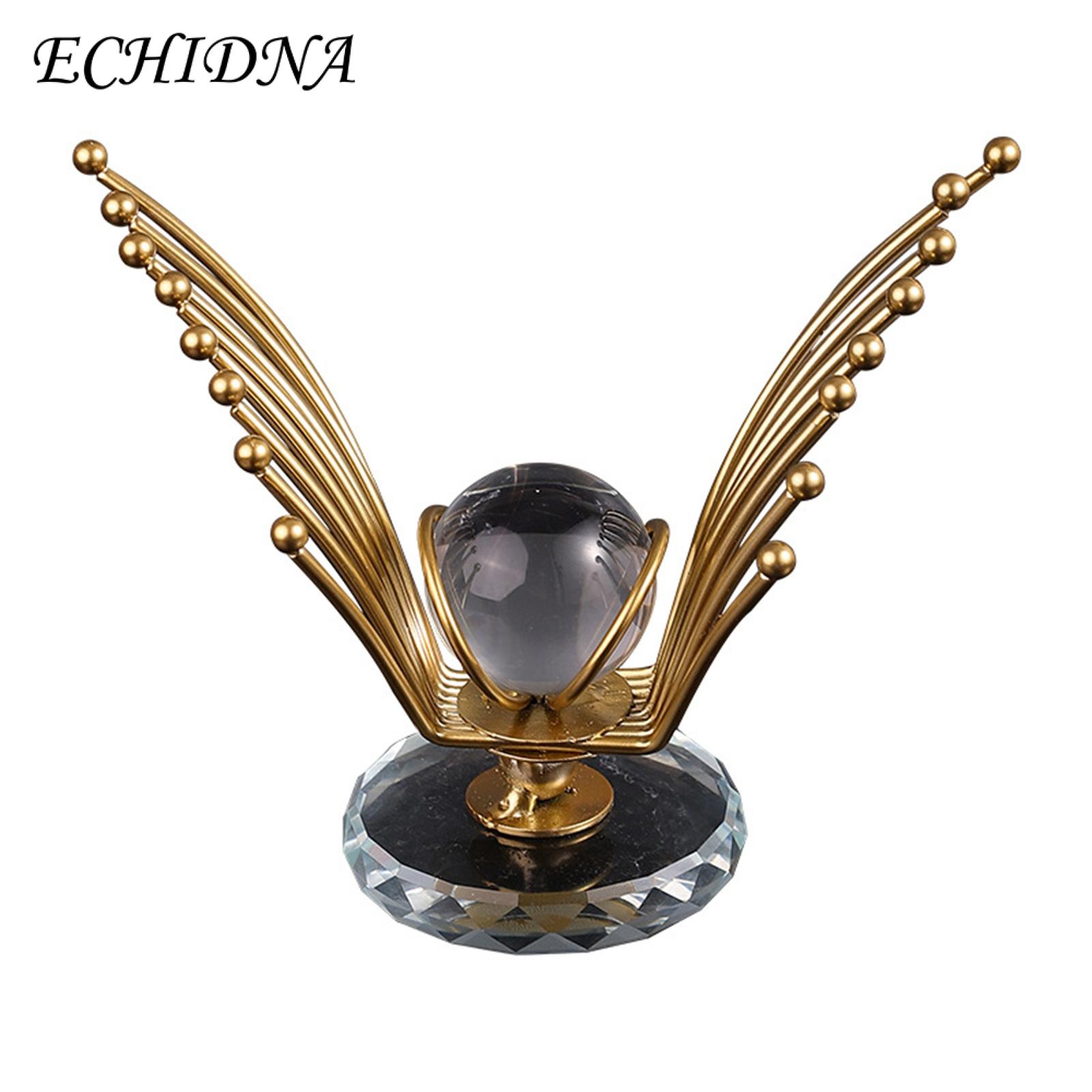 Crystal Ball Decor Han rafted n Eagle Sculpture with Crystal Ball Home Office Decor Statue for Cabinet Study Desk Eagle Metal Ornament
