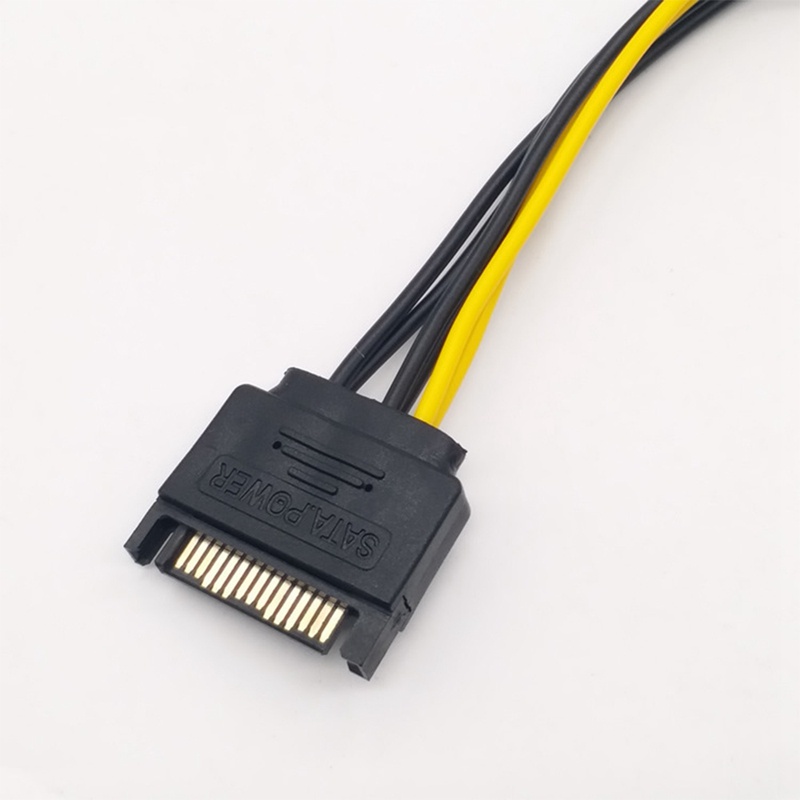 5PCS 15Pin SATA Male to 8Pin(6+2) PCI-E Power Supply Cable 20cm SATA Cable 15-Pin to 8 Pin 18AWG Wire for Graphic Card. 