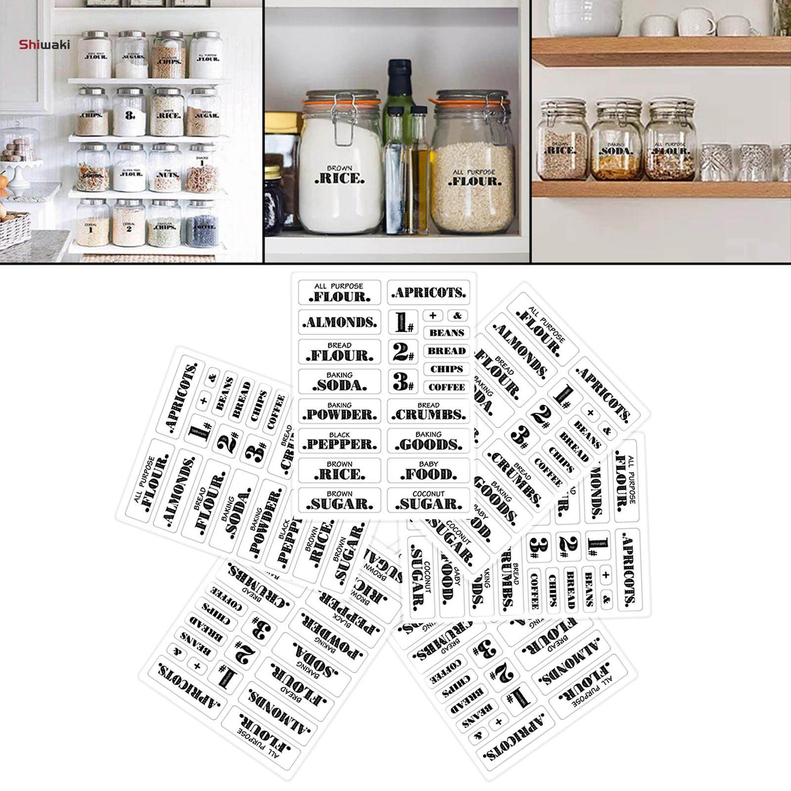Pantry Label Stickers Waterproof Food Stickers for Kitchen Organization and Storage. 