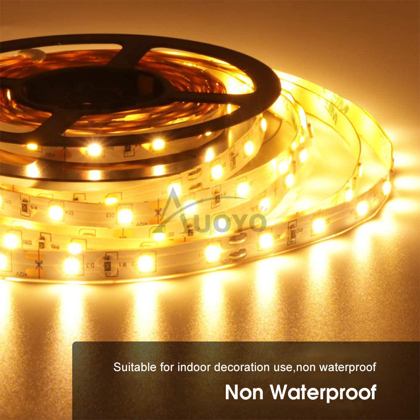 Auoyo 2835 LED Strip Lights Warm White LED Lights String Lighting Flexible Strip Light B lue to oth Non Waterproof Indoor Decoration Strip Lights 2M/5M. 