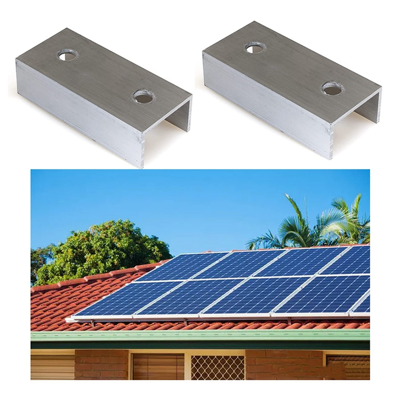 Aluminium Material PV Solar Panels Solar Module Rail Connector for Mounting Photovoltaic Mounting Rail Pack of 2. 