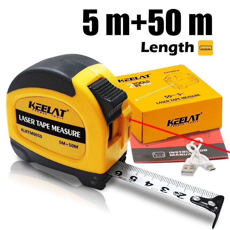 KEELAT Digital Laser Distance Meter 100m Rangefinder Ruler Range Finder ...