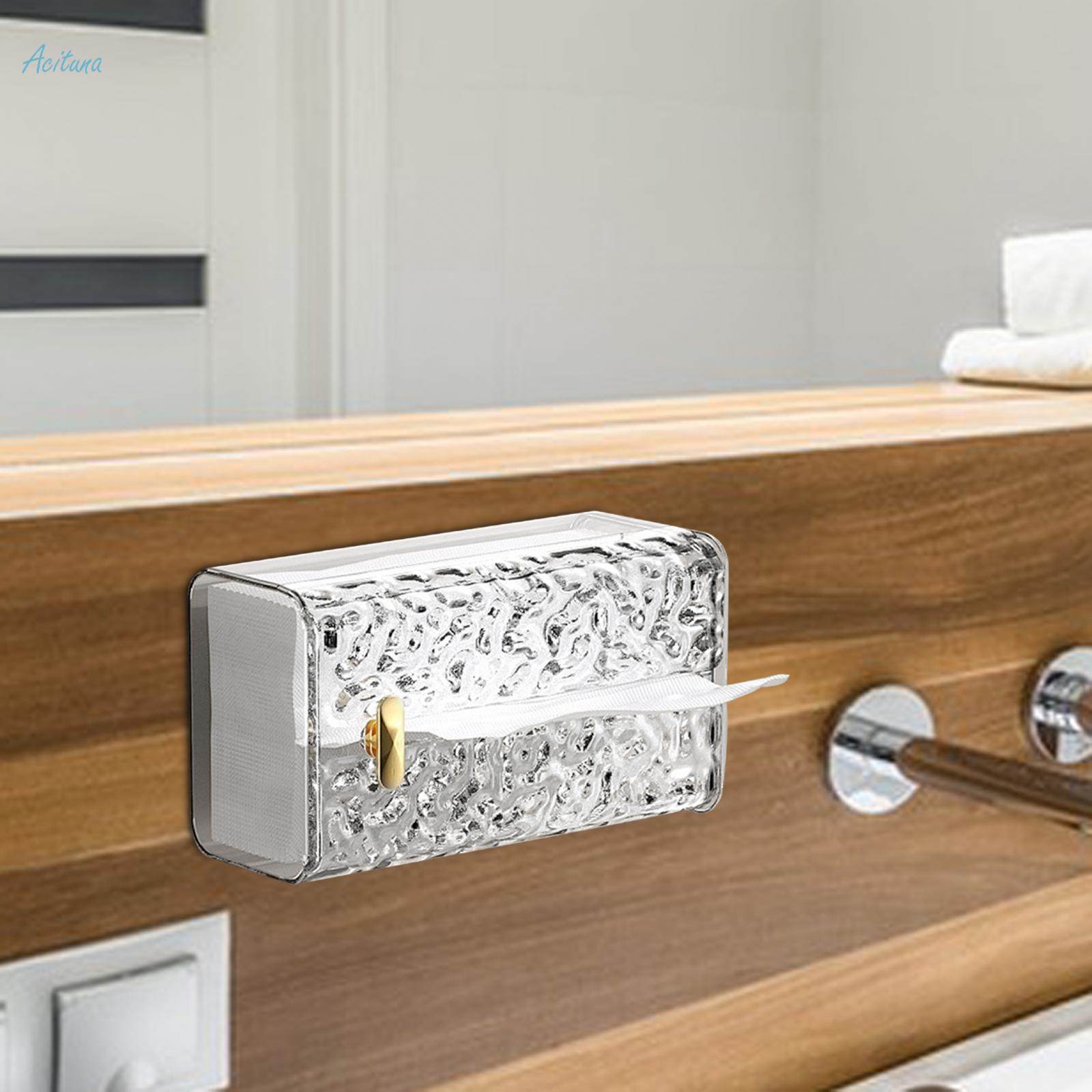 Tissue Box Holder Wall Mount Easy Install for Countertop Living Room. 