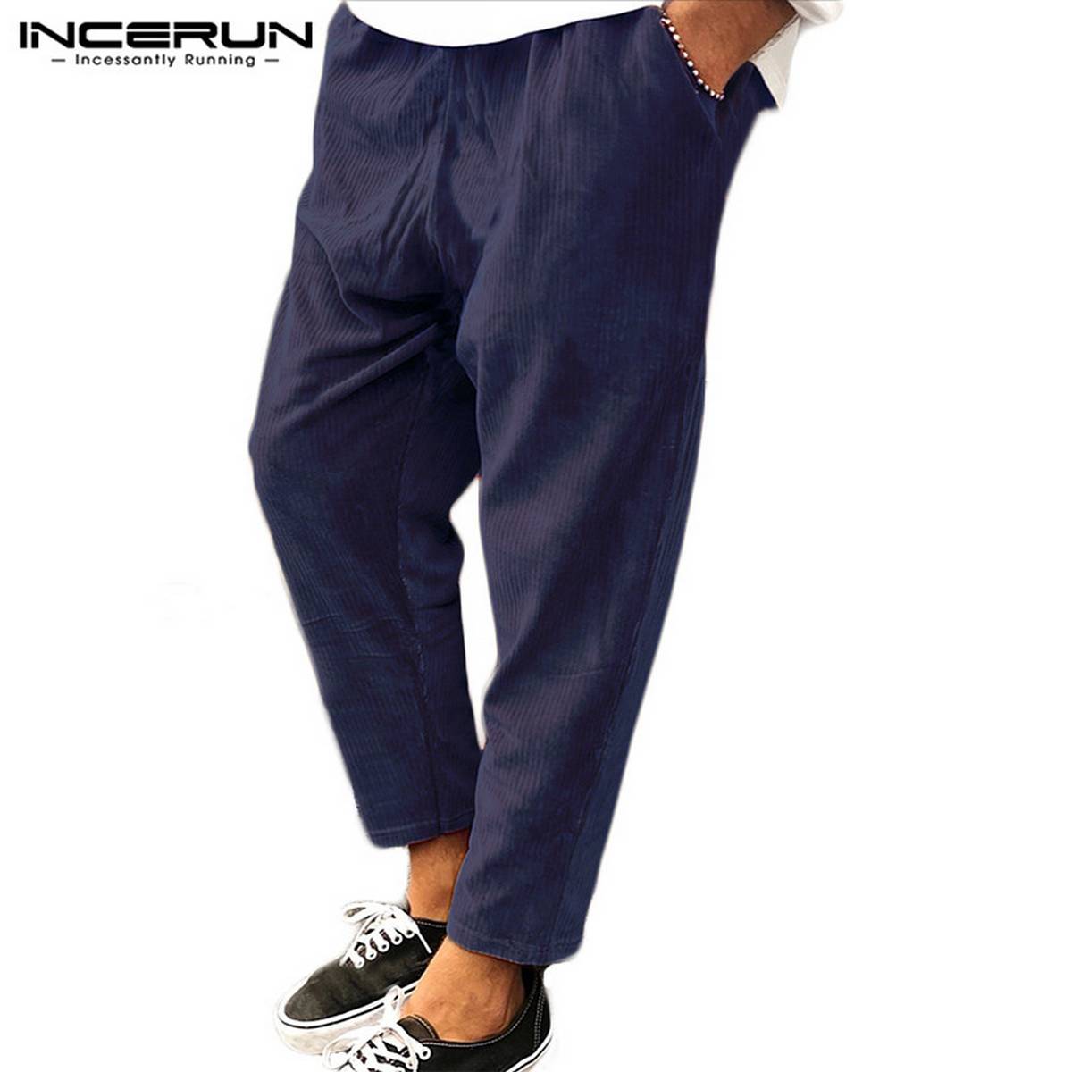 INCERUN Men's Comfort Formal Corduroy 