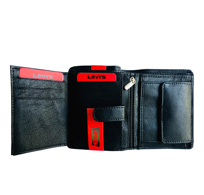 Men's New Black colour Genuine Leather Levis Book Type Wallet. 