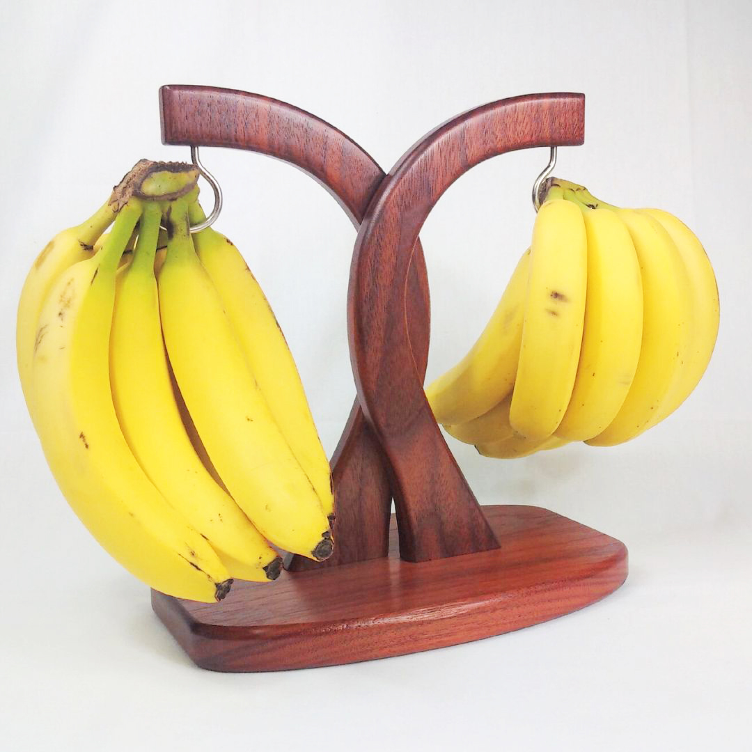 ModLumber Banana Fruit Holder 11*7*12 Inches Brown Color Modern Wooden Stand for Kitchen and Dining Table. 
