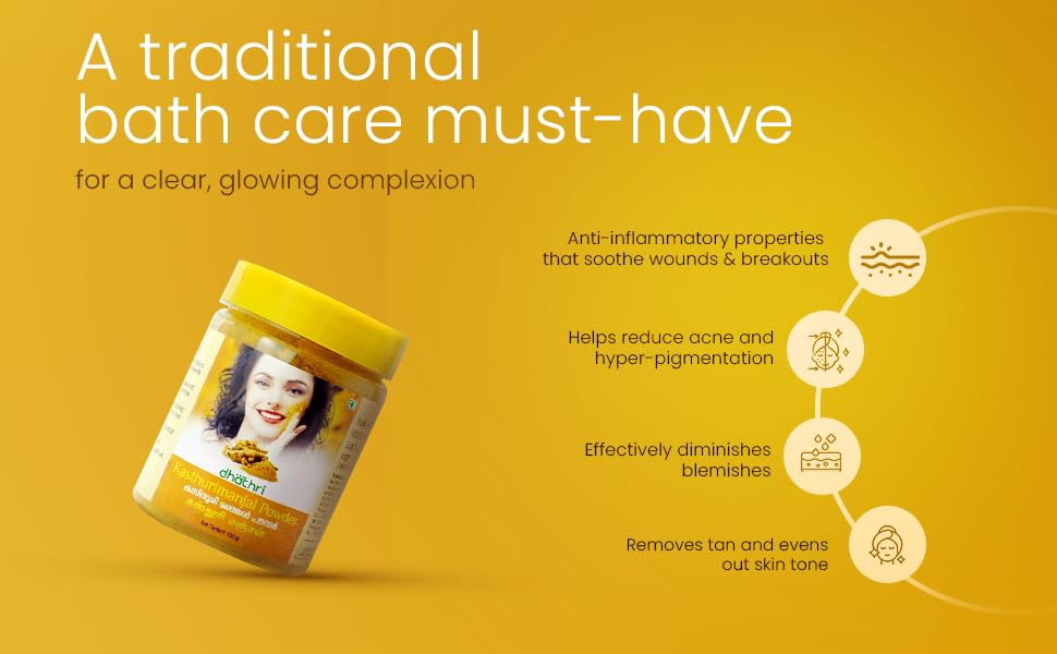 Dhathri Ayurveda Kasthuri Manjal Turmeric Powder For Face & Body mask 50 gm. 