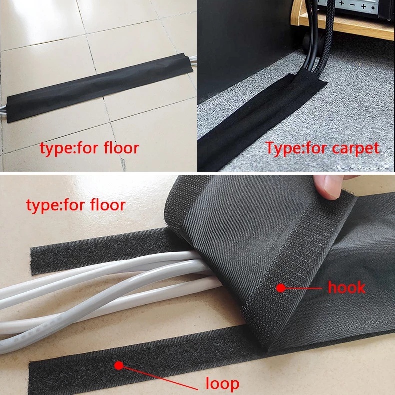 3M Cable Grip Strip Floor Cable Cover / Protect Cords Cable Protector Cable Management /Floor Cable Cover Used to Hold The Cable in Place, Protect. 