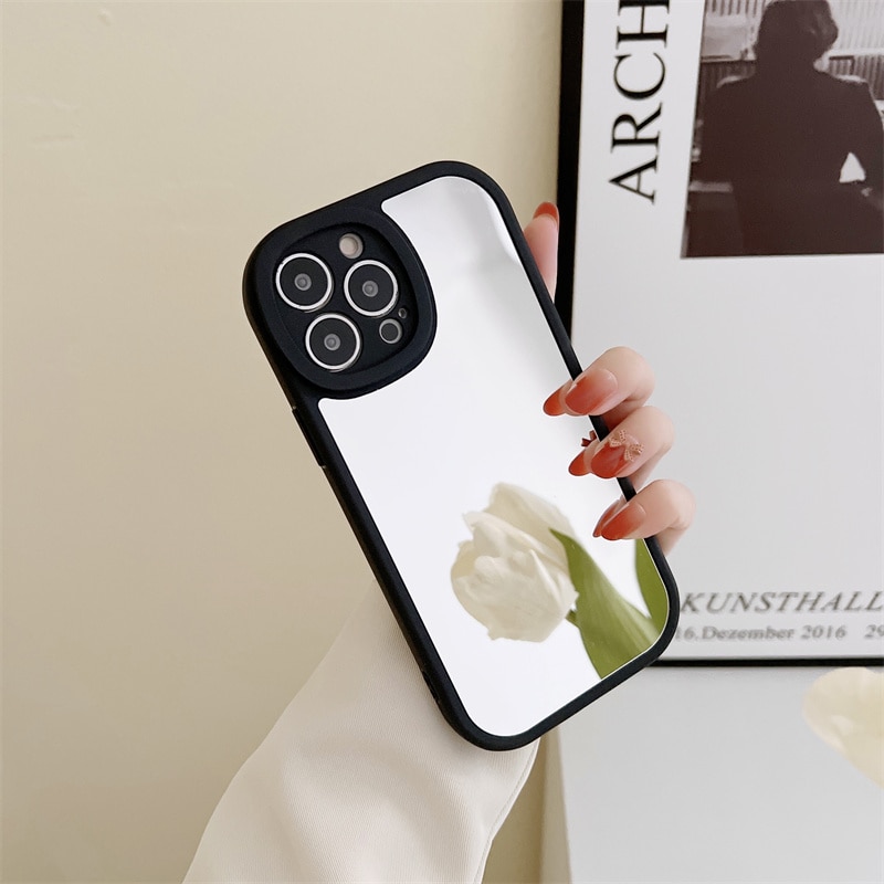 【ThinkWay】Fashion Mirror Phone Case For iPhone 13 12 11 Pro XS Max XR Makeup Mirror Back Cover For iPhone SE 7 8 Plus Protector Case. 