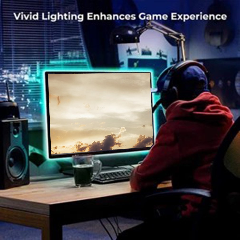 DIY Ambilight TV PC dream screen USB LED strips computer monitor LCD screen USB background LED strip. 