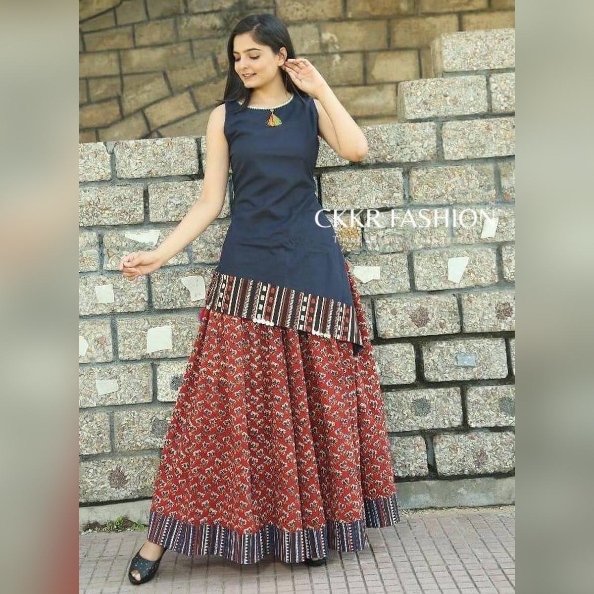 simple lehenga kurti