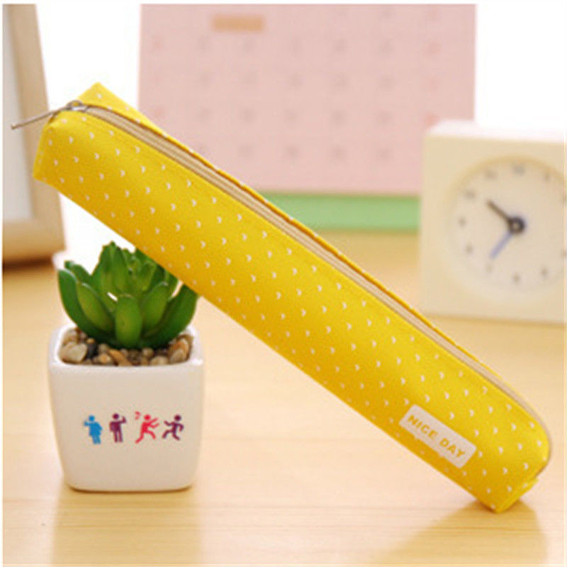 Candy Color Strip Polka Dot Pencil Case Creative Primary and Secondary School Students Gift Prizes Pencil Bag Boys and Girls Stationery Case【10Month4Day After】. 