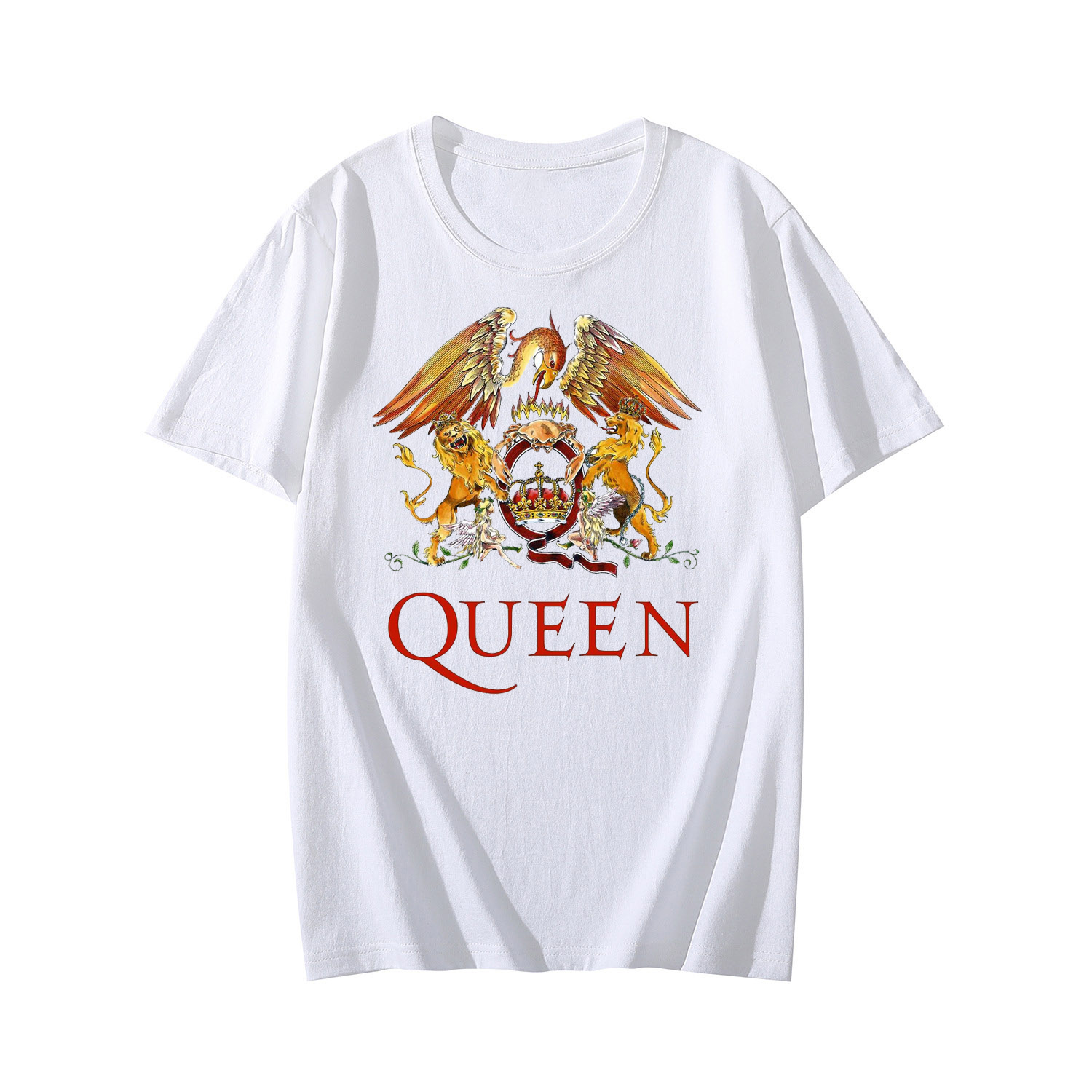Queen T-Shirts Music Rock Band Skull Print Streetwear Men Women Vintage Fashion Oversized T Shirt Pure Cotton Tees Tops Clothing. 
