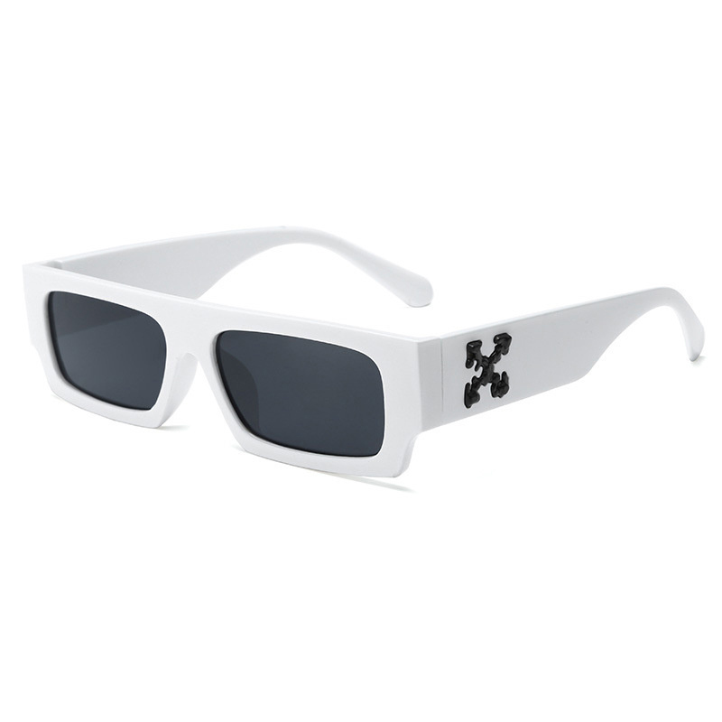 Women's Hip-hop Square Sunglasses Men Hole Design White Sun Glasses Blue Ladies Vintage Shados Eyewear UV Protection Moyao. 