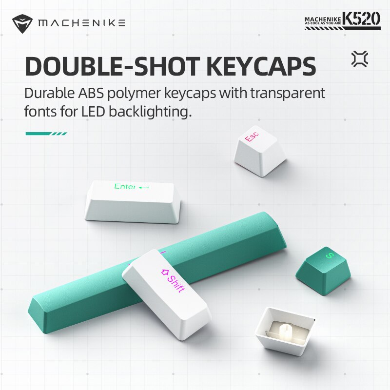 Machenike K520 Mechanical Keyboard Wired Connection Red Switch Hot Swappable 108 Keys LED Backlit RGB Sidelit Gaming Keyboard. 