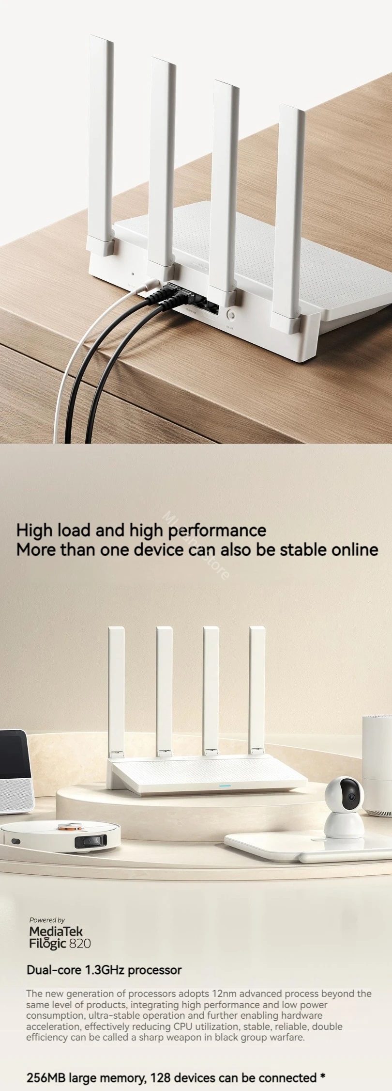 Xiaomi Router AX3000T 2.4G 5G Mesh Technology WiFi 6 Efficient Wall Penetration Children Online Protection WiFi Router Repeater. 