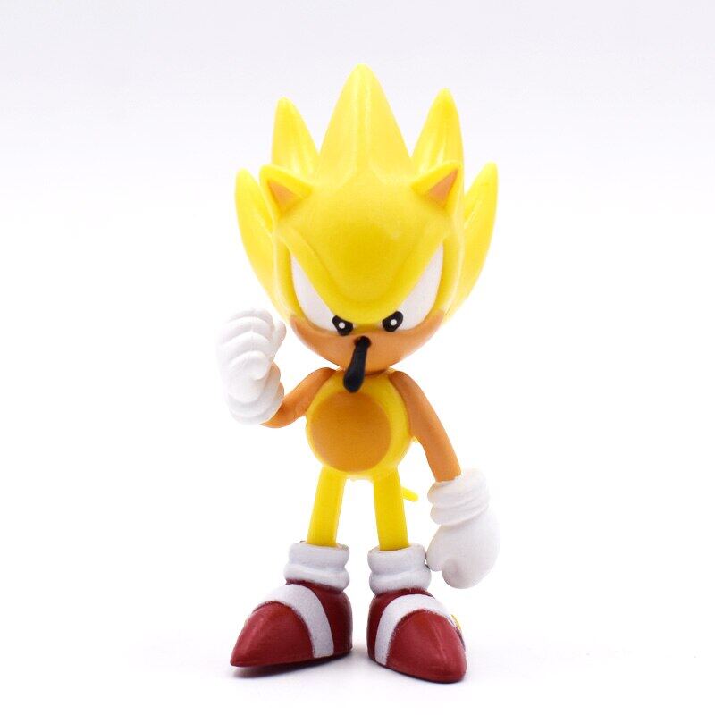 Set Mini Cute 6Pcs Sonic PVC Character Toys Super Sonic Figure Model Dolls Children Animal Toys Birthday Gift 6-7Cm. 