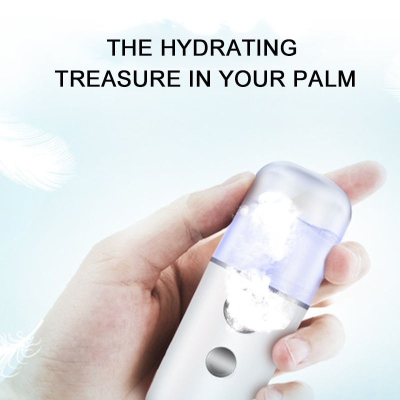 Mini Nano Mist Sprayer Cooler Facial Humidifier USB Rechargeable Face Moisturising Nebulizer. 