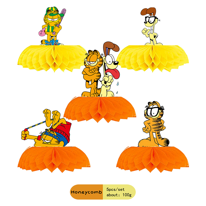Cartoon Cute Garfield Birthday Party Decorations Set Tableware Paper Napkins Plates Cups Childrens Happy Birthday Supplies. 