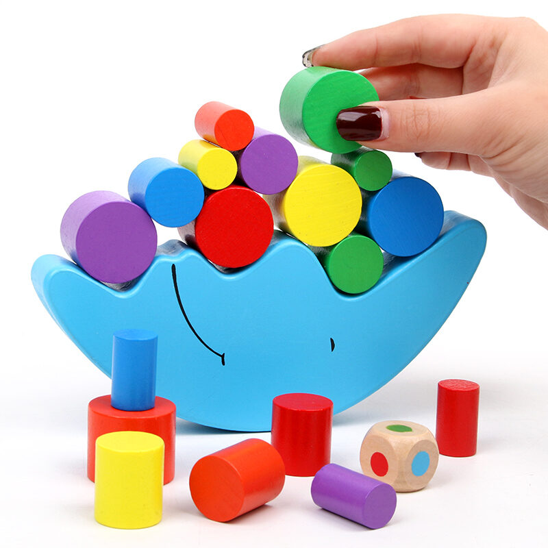Moon Balance Game Hand-Eye Coordination 3-4 Years Old Early Education Desktop Matching Children's Educational Wooden Toys Jenga. 