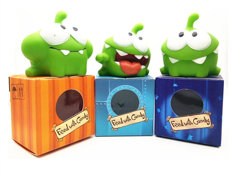 【Serendipity party】Cut The Rope Frog Action Figure Dolls Game The Rope Frogs OM NOM Candy Gulping Monster Bath Toys 7cm. 