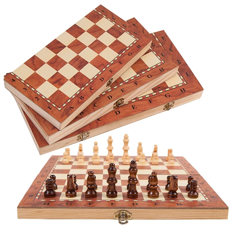 3 in 1 Wooden Chess Board (Chess Checkers Backgammon) | Daraz.lk