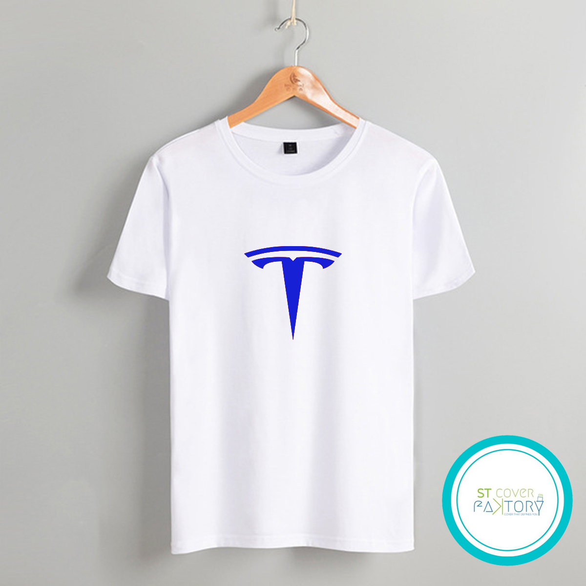 Tesla white Tshirt  unisex  tees  designer tees  crew neck  silver white  red  blue  black. 