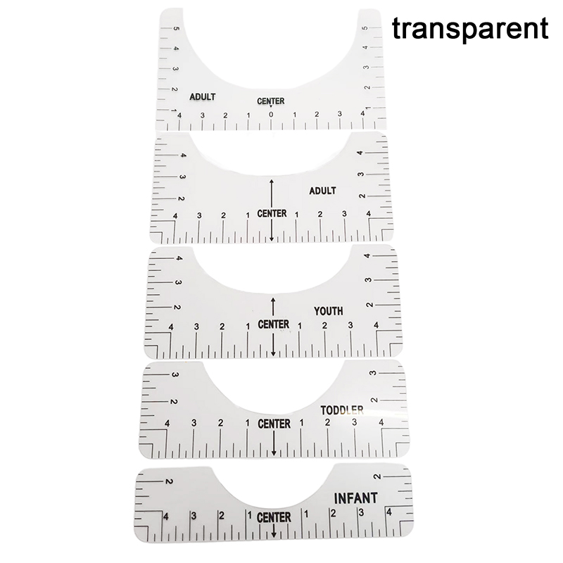 5Pcs T-Shirt Alignment Ruler For Guiding Tshirt Measurement Ruler Tool Drafting