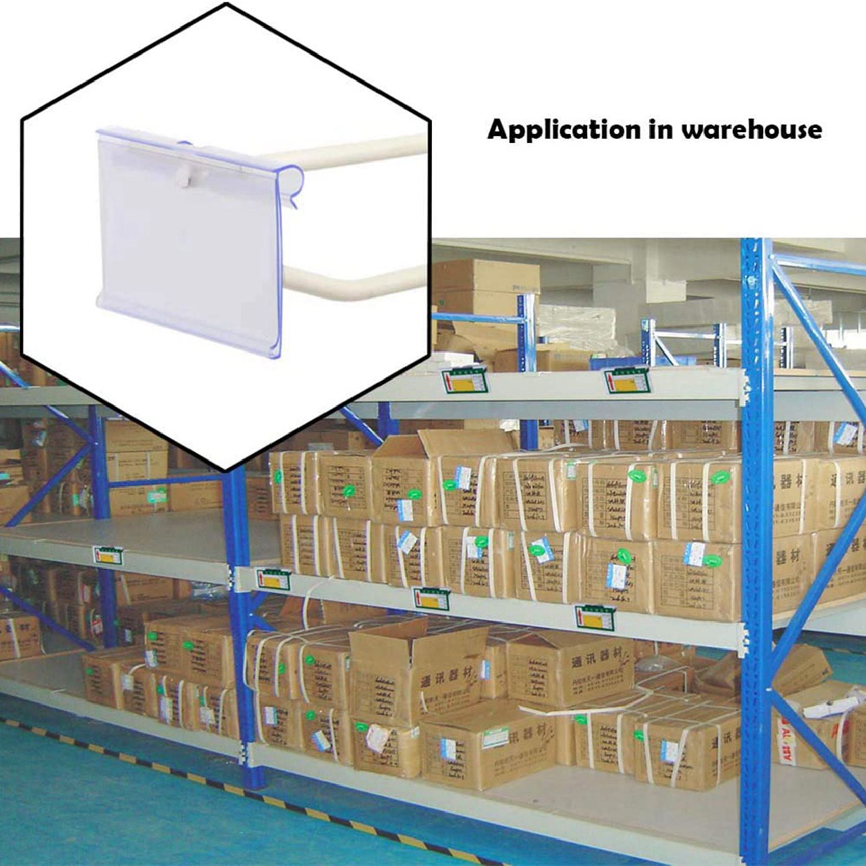 200Pcs Clear Plastic Label Holders for Wire Shelf Retail Price Label Holders Merchandise Sign Display Holder (6 x 4 cm). 
