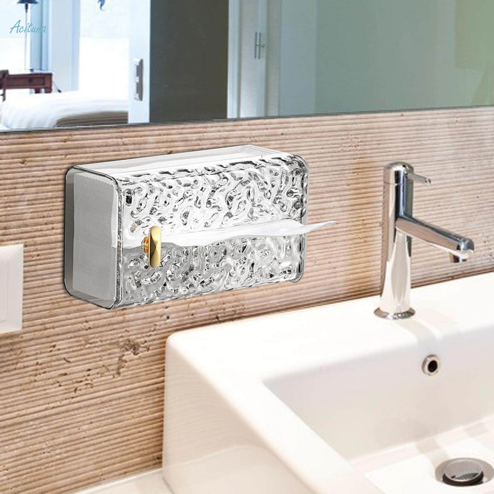 Tissue Box Holder Wall Mount Easy Install for Countertop Living Room. 