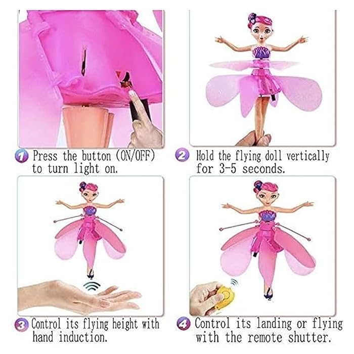 Flying Flower Fairy Doll - Flying Princess Fairy Drone Doll with Infrared Induction Control. 