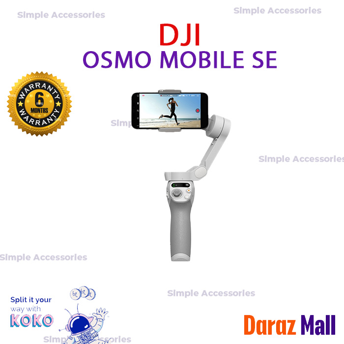 DJI Osmo Mobile SE Intelligent Gimbal, 3-Axis Phone Gimbal, Portable and Foldable, Android and iPhone Gimbal with ShotGuides, Smartphone Gimbal with ActiveTrack 6.0, Vlogging Stabilizer