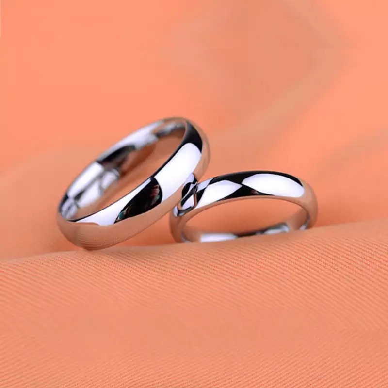 S925 Stamped White Gold Color Tibetan Silver Ring Simple 4mm Stanless Steel Rings for Men Women Couple Gift Jewelry Accessories. 