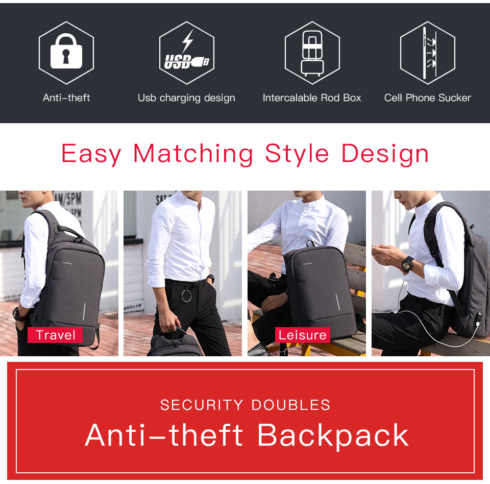 Style Laptop Backpack. KINGSONS. 13".3  Without TSA Lock. 