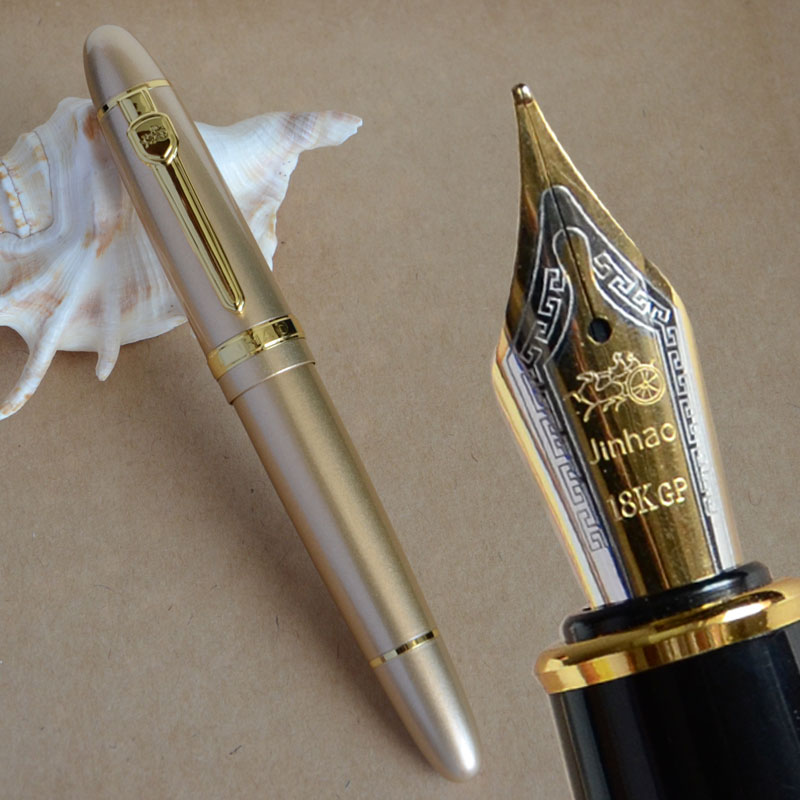 【Alizeker Mall】 CHAMPAGNE AND GOLDEN MEDIUM BROAD FOUNTAIN PEN GREEN ORANGE WHITE BLACK COLORS. 