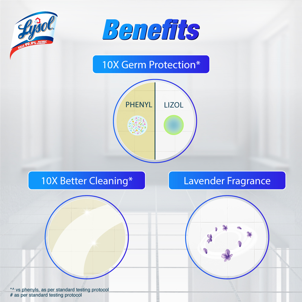 Harpic Lysol Bundle Pack - 500ml Toilet Cleaner Stain Remover & 500ml Floral Fragrance Germ Protection Surface Floor Cleaner Savings Offer Combo. 