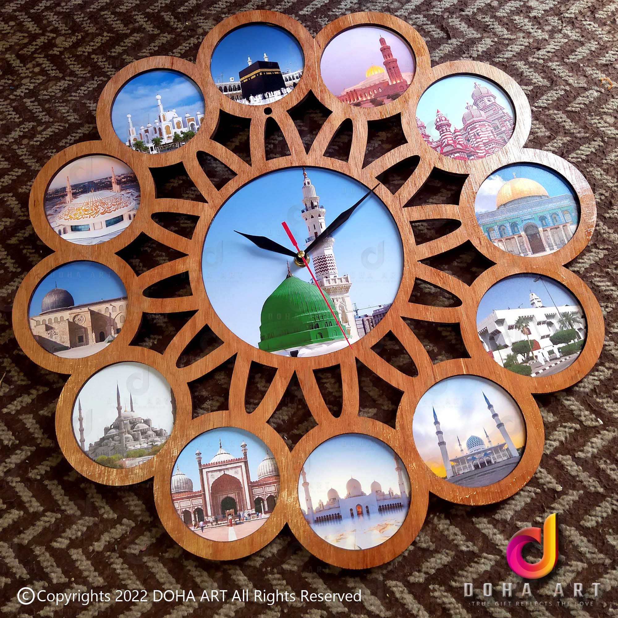 Wooden Wall Clock, Customized Wall Clock, Baby Photo, Wedding Photo ...