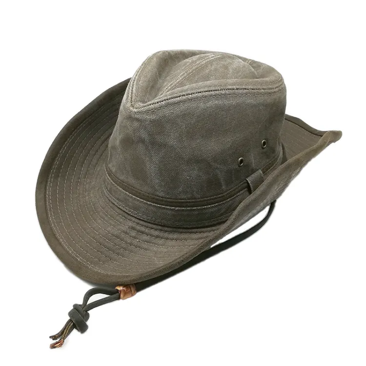 Distressed Canvas Outback Hat With Shapeable Brim UPF50+ Dorfman Pacific