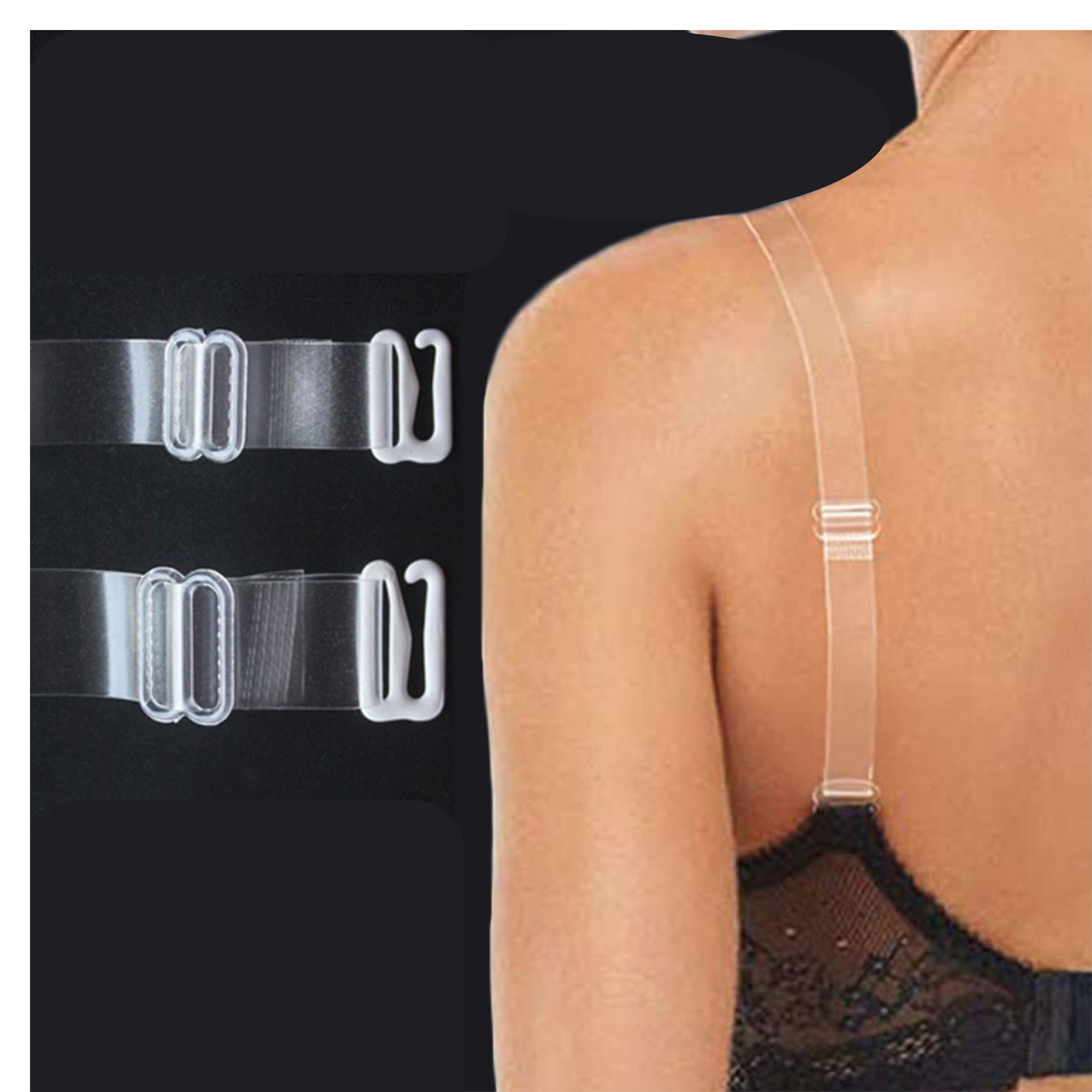 1pair Adjustable Invisible Transparent Clear Bra Accessories For Underwear  Shoulder Straps Intimates Silicone Bra Straps