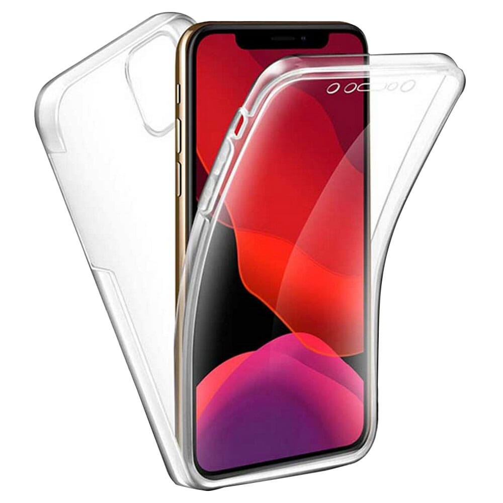 360 Full Cover Soft Silicone Shockproof Phone Case For iPhone X Xs Xs Max XR 11 11 Pro 11 Pro Max Clear Silicone TPU Front + Hard PC Back Cover Protective Case