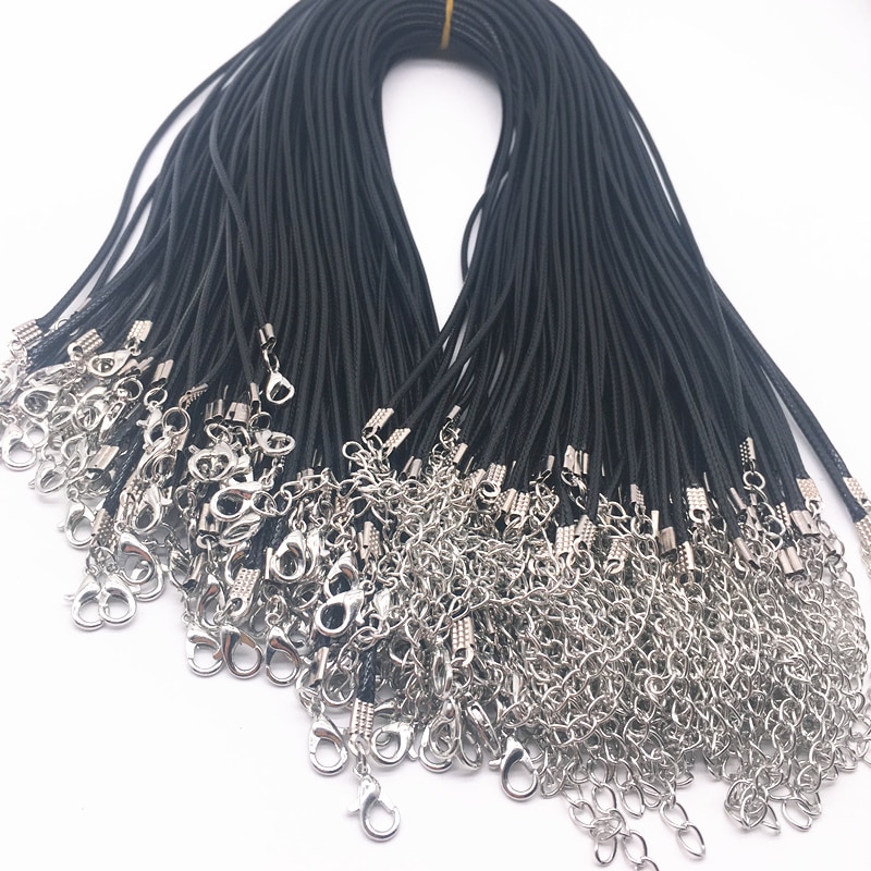 2mm Black Leather Cord Wax Rope 